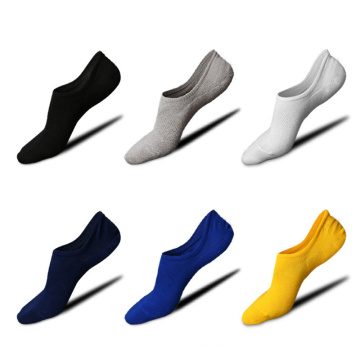 Hot selling cotton low cut mens no show socks non slip for summer